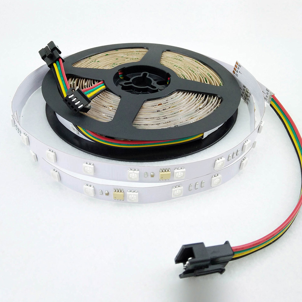 DC24V WST2906 5050SMD RGB Breakpoint-continue 16.4Ft 240LEDs White PCB Dream Color LED Strip Lights DC24V WST2906 5050SMD RGB Breakpoint-continue 16.4Ft 240LEDs White PCB Dream Color LED Strip Lights